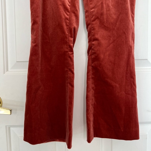 Frame Denim High Waist Velvet O-Ring Zip Flare Pant 0 Spice - Picture 10 of 16
